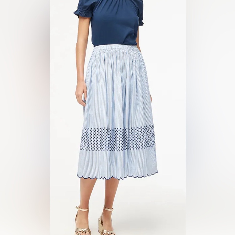 JCrew embroidered skirt